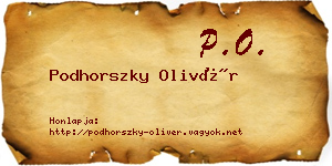 Podhorszky Olivér névjegykártya