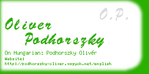 oliver podhorszky business card