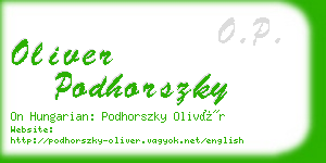 oliver podhorszky business card